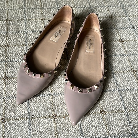 Valentino Shoes - Valentino Patent Rockstud Flat